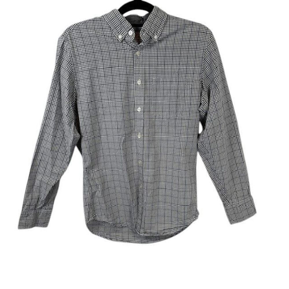 J. Crew Men's Button Down Shirt Tailored Khaki Brown‎ Blue Check Size Small